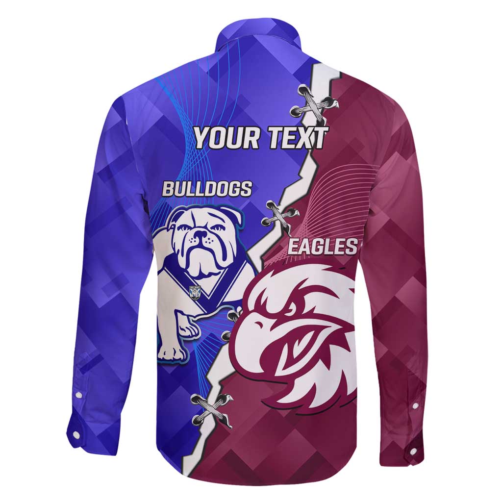 Personalised Bulldogs And Eagles Rugby Family Matching Off Shoulder Maxi Dress and Hawaiian Shirt Dynamic Style