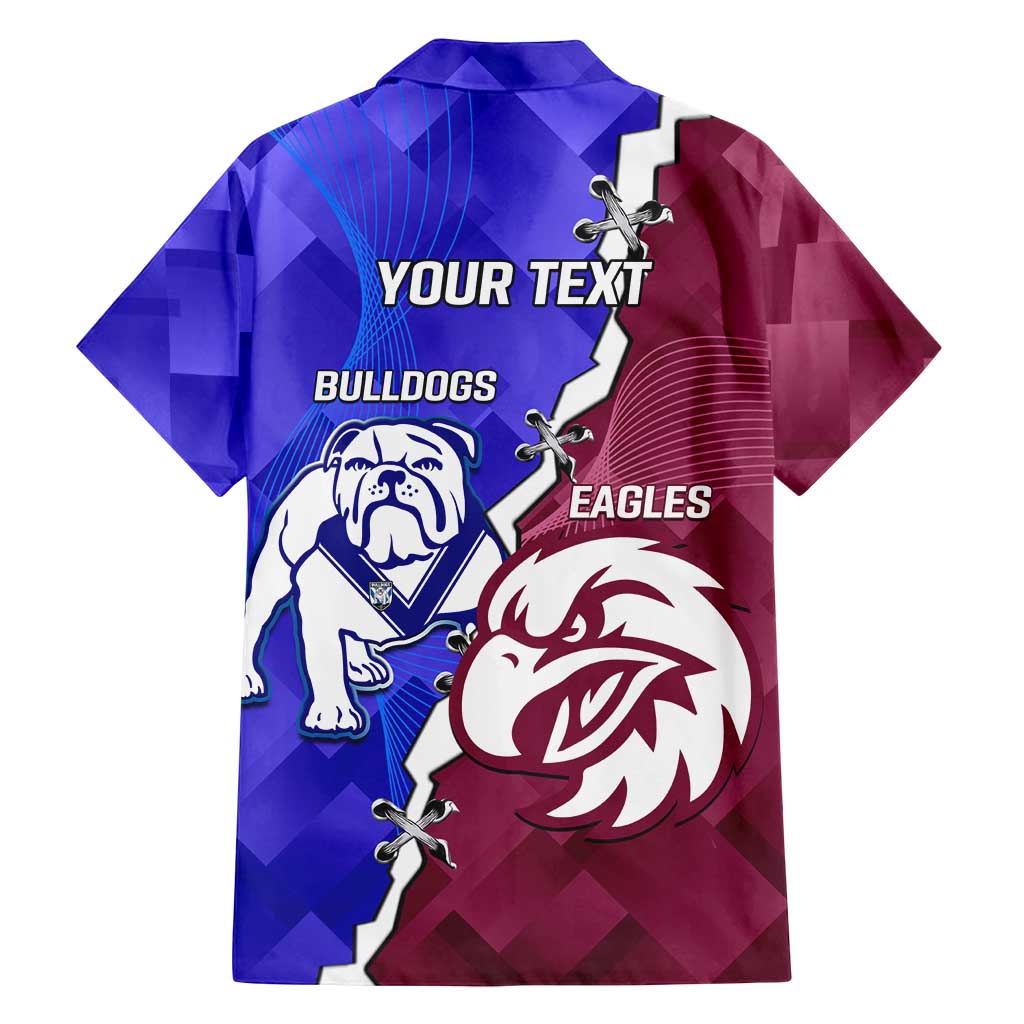 Personalised Bulldogs And Eagles Rugby Family Matching Summer Maxi Dress and Hawaiian Shirt Dynamic Style