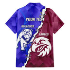 Personalised Bulldogs And Eagles Rugby Family Matching Summer Maxi Dress and Hawaiian Shirt Dynamic Style