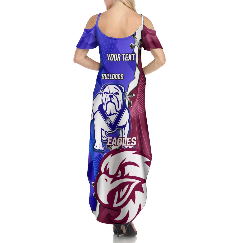 Personalised Bulldogs And Eagles Rugby Family Matching Summer Maxi Dress and Hawaiian Shirt Dynamic Style