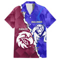 Personalised Bulldogs And Eagles Rugby Family Matching Tank Maxi Dress and Hawaiian Shirt Dynamic Style