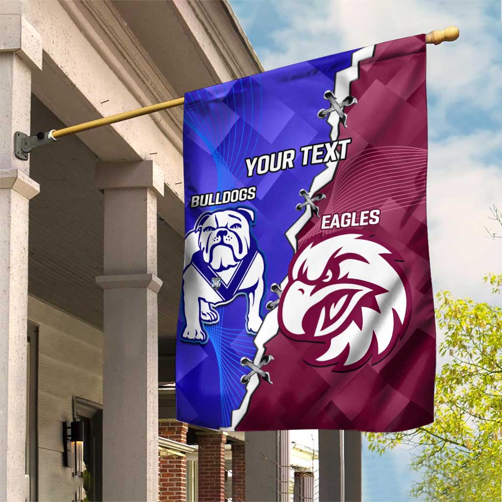Personalised Bulldogs And Eagles Rugby Garden Flag Dynamic Style
