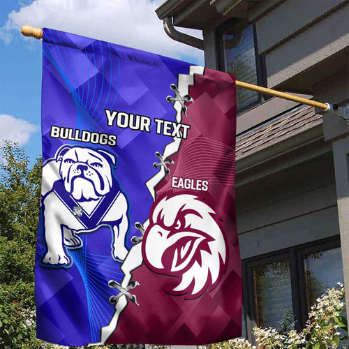 Personalised Bulldogs And Eagles Rugby Garden Flag Dynamic Style