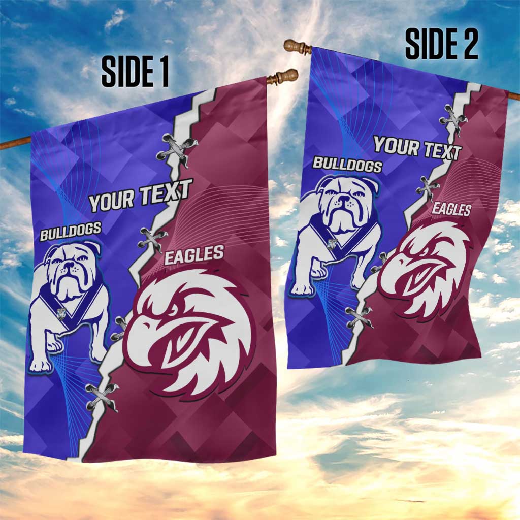 Personalised Bulldogs And Eagles Rugby Garden Flag Dynamic Style