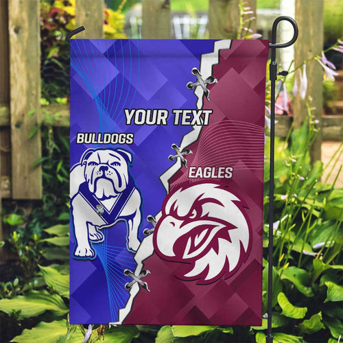 Personalised Bulldogs And Eagles Rugby Garden Flag Dynamic Style