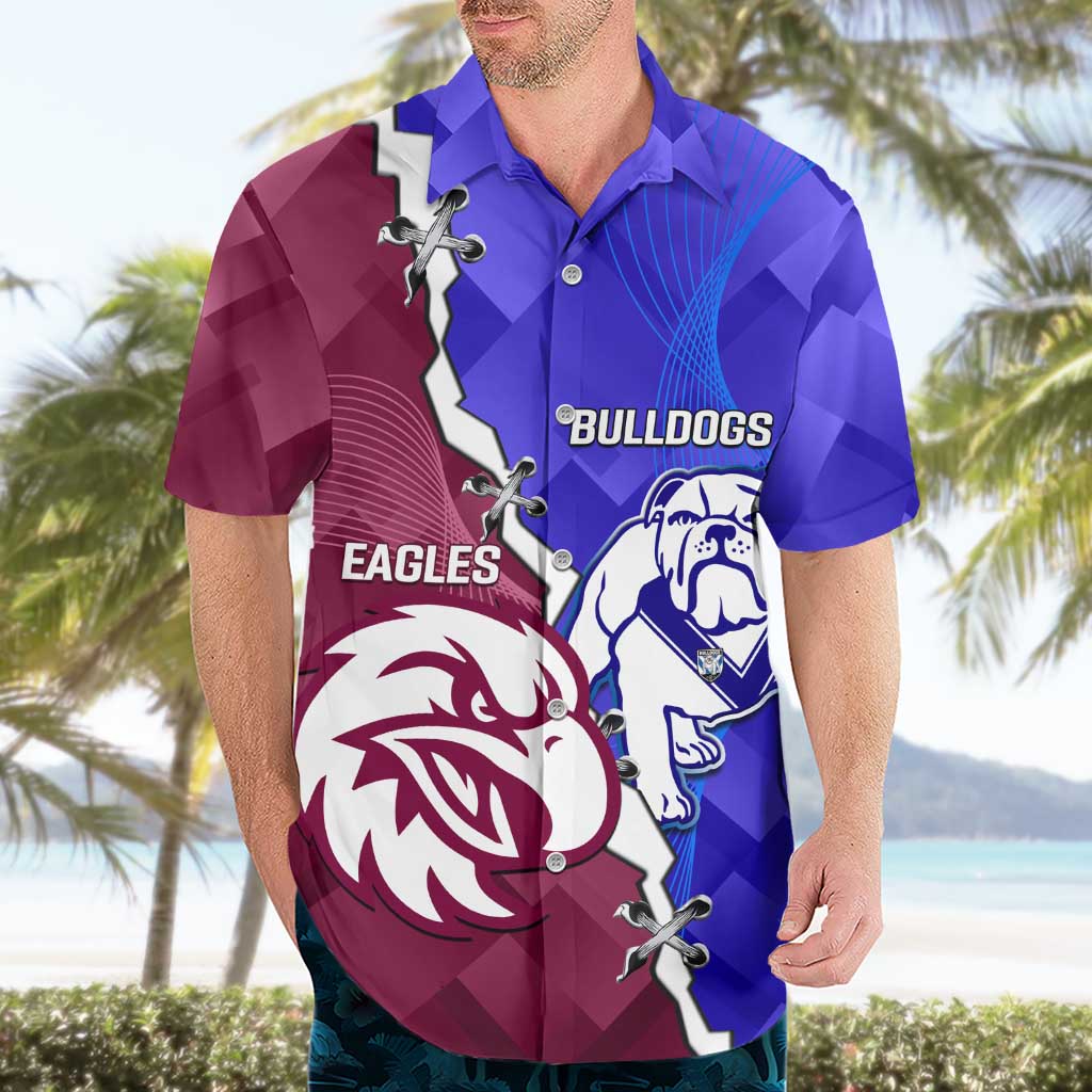 Personalised Bulldogs And Eagles Rugby Hawaiian Shirt Dynamic Style