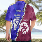 Personalised Bulldogs And Eagles Rugby Hawaiian Shirt Dynamic Style