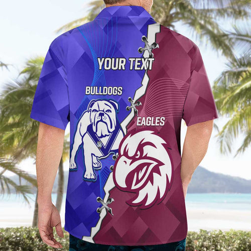 Personalised Bulldogs And Eagles Rugby Hawaiian Shirt Dynamic Style