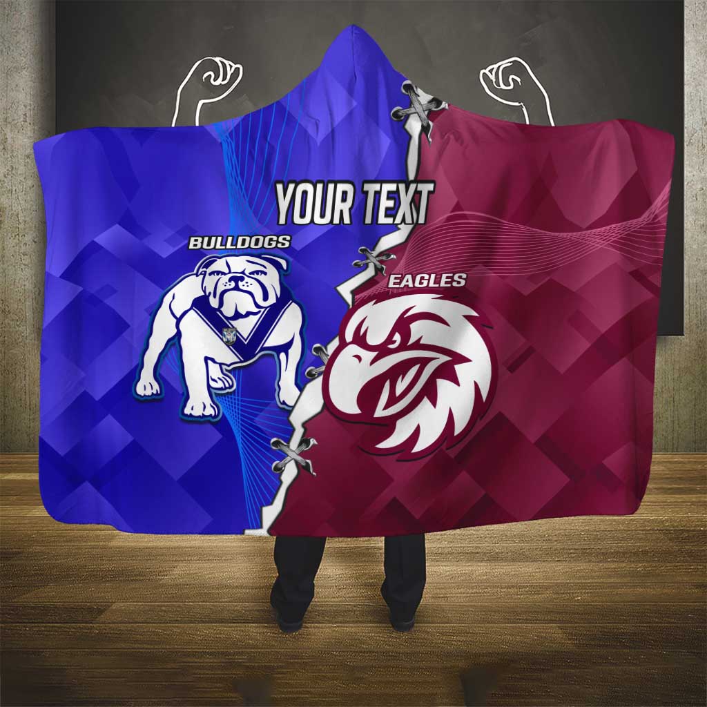 Personalised Bulldogs And Eagles Rugby Hooded Blanket Dynamic Style