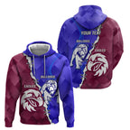 Personalised Bulldogs And Eagles Rugby Hoodie Dynamic Style