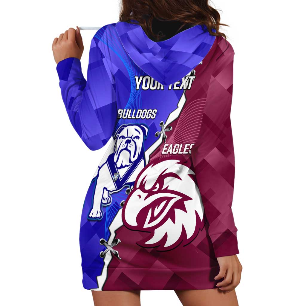 Personalised Bulldogs And Eagles Rugby Hoodie Dress Dynamic Style