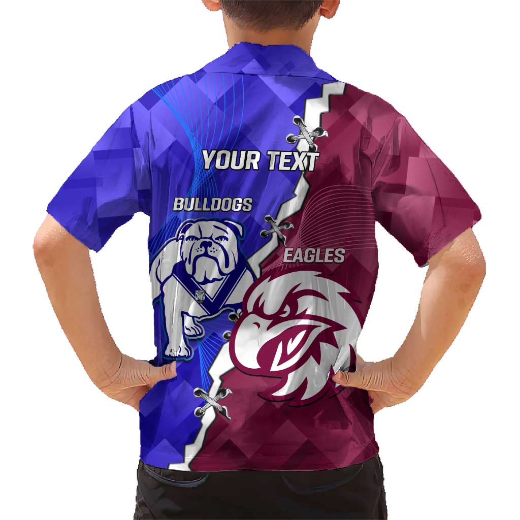 Personalised Bulldogs And Eagles Rugby Kid Hawaiian Shirt Dynamic Style