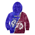 Personalised Bulldogs And Eagles Rugby Kid Hoodie Dynamic Style