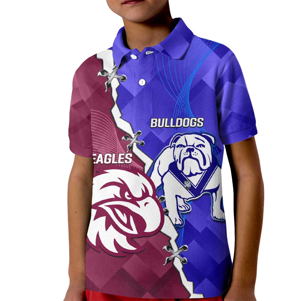 Personalised Bulldogs And Eagles Rugby Kid Polo Shirt Dynamic Style