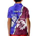 Personalised Bulldogs And Eagles Rugby Kid Polo Shirt Dynamic Style