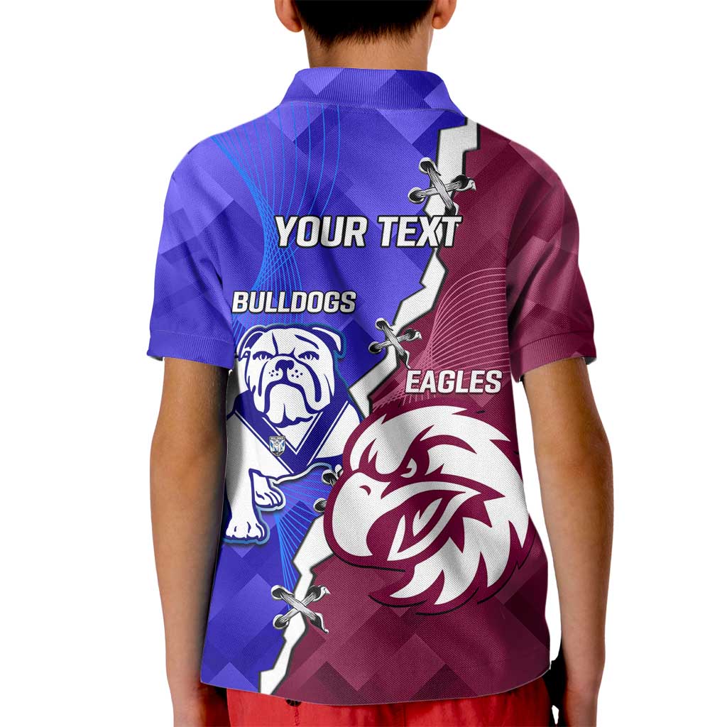 Personalised Bulldogs And Eagles Rugby Kid Polo Shirt Dynamic Style