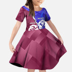 Personalised Bulldogs And Eagles Rugby Kid Short Sleeve Dress Dynamic Style