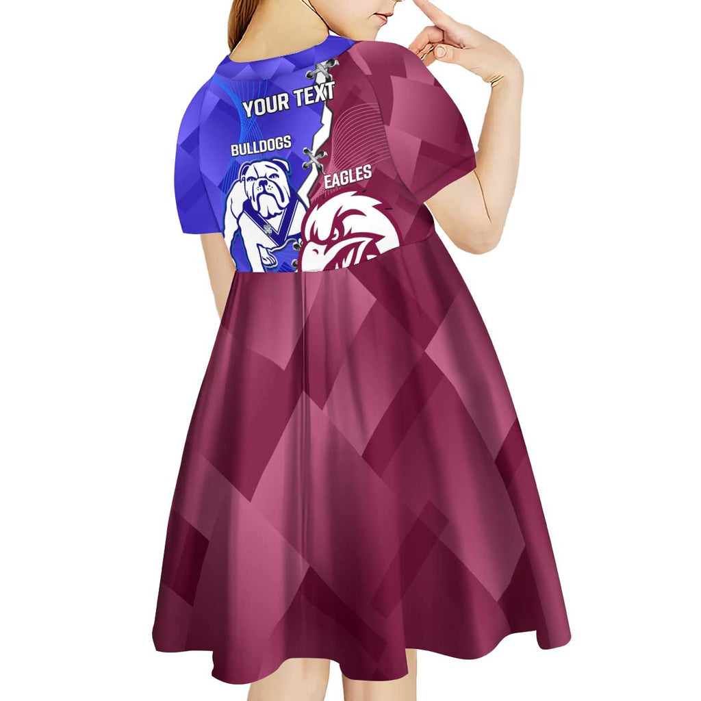 Personalised Bulldogs And Eagles Rugby Kid Short Sleeve Dress Dynamic Style