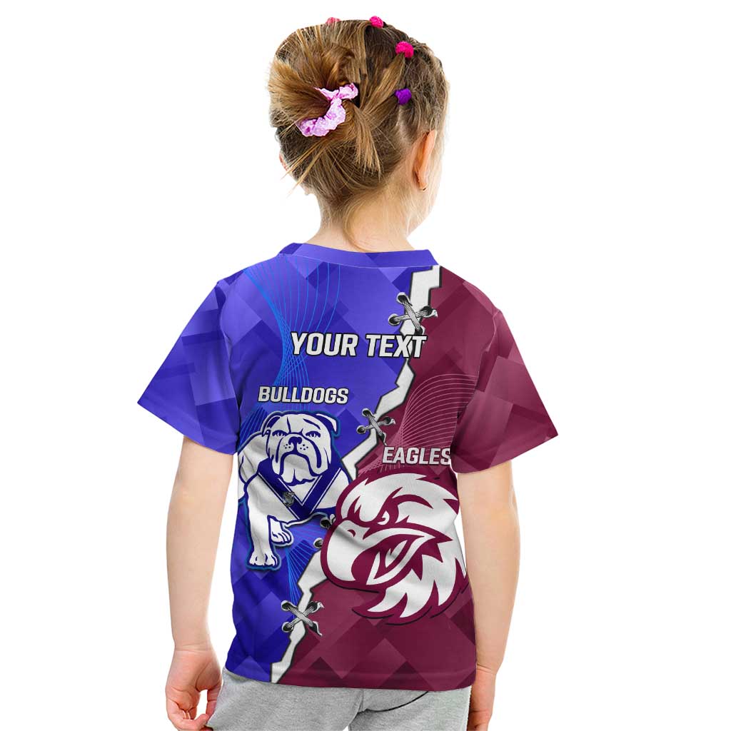 Personalised Bulldogs And Eagles Rugby Kid T Shirt Dynamic Style