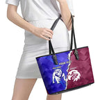 Personalised Bulldogs And Eagles Rugby Leather Tote Bag Dynamic Style