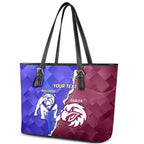 Personalised Bulldogs And Eagles Rugby Leather Tote Bag Dynamic Style
