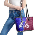 Personalised Bulldogs And Eagles Rugby Leather Tote Bag Dynamic Style
