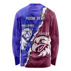 Personalised Bulldogs And Eagles Rugby Long Sleeve Shirt Dynamic Style