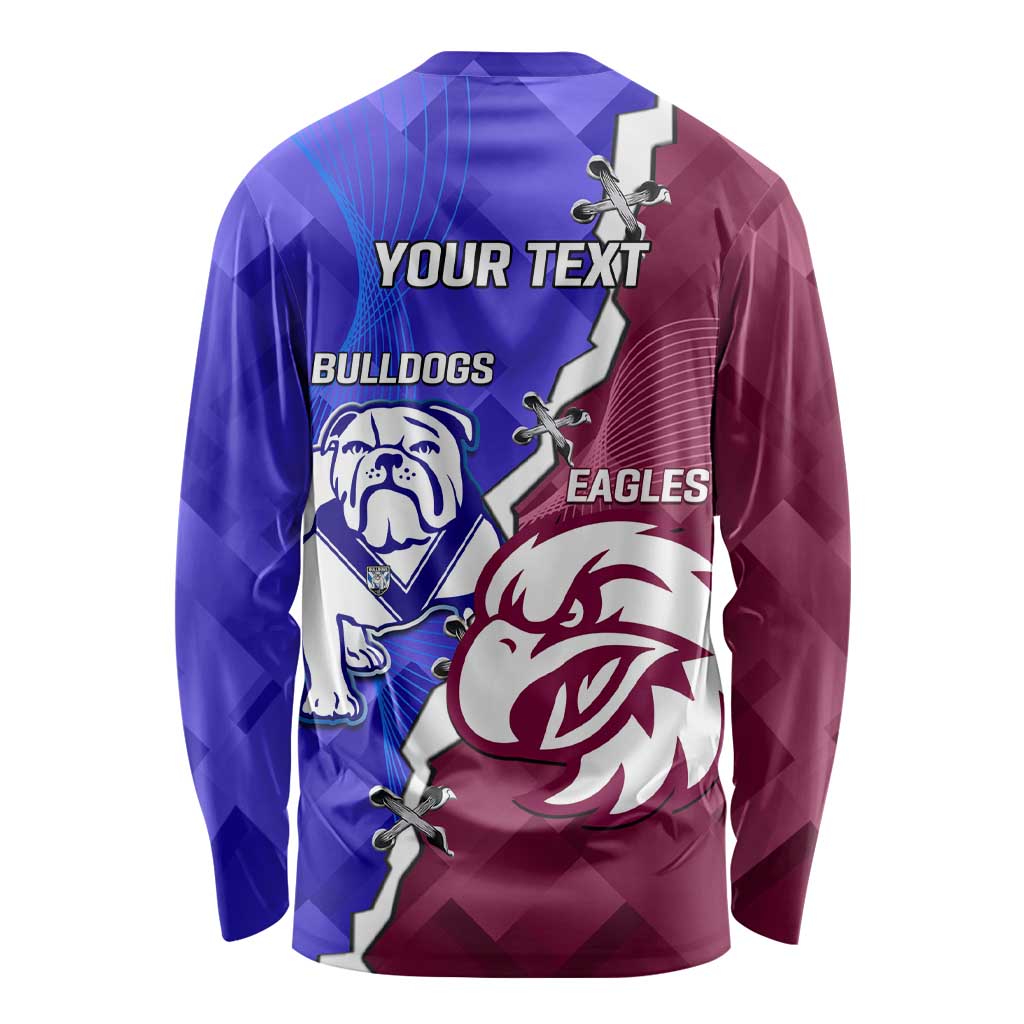 Personalised Bulldogs And Eagles Rugby Long Sleeve Shirt Dynamic Style