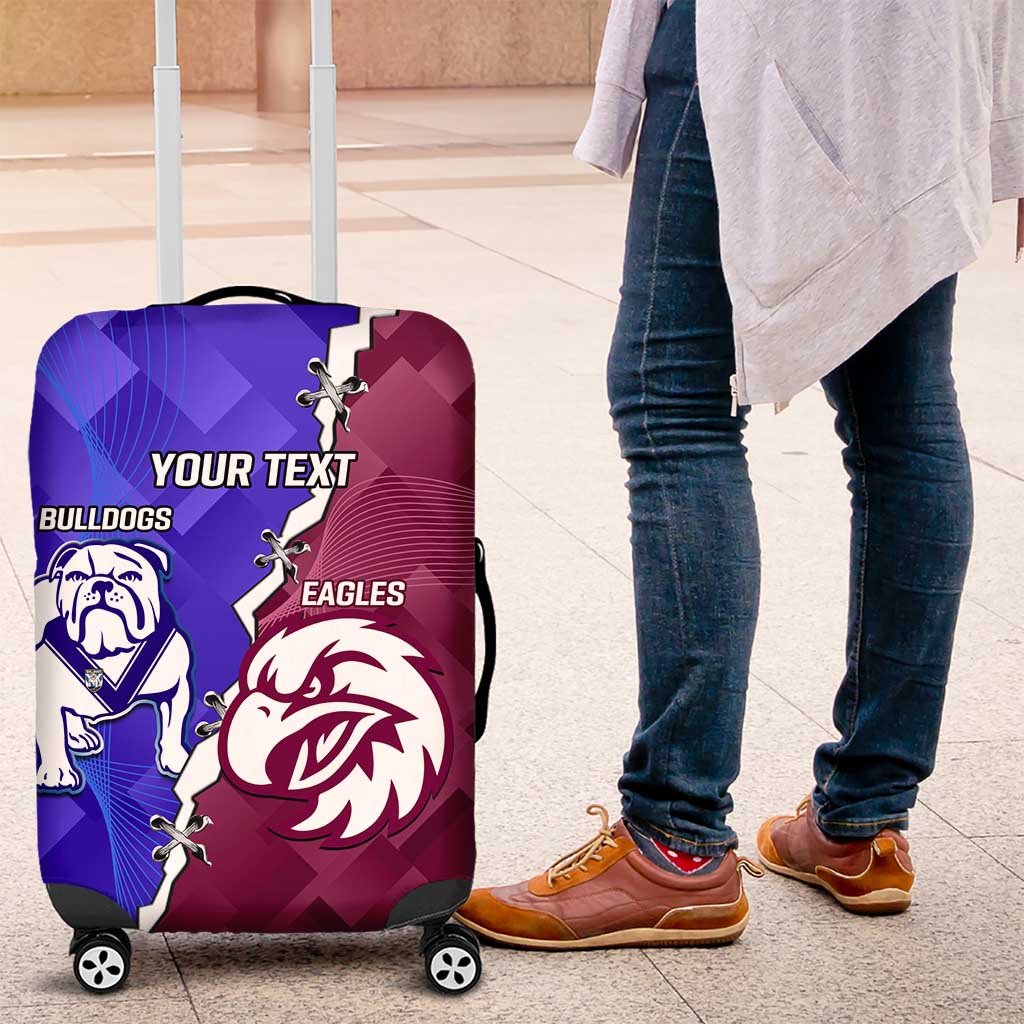 Personalised Bulldogs And Eagles Rugby Luggage Cover Dynamic Style