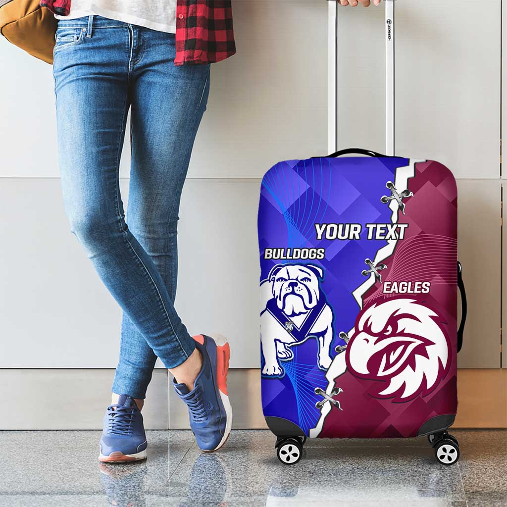 Personalised Bulldogs And Eagles Rugby Luggage Cover Dynamic Style