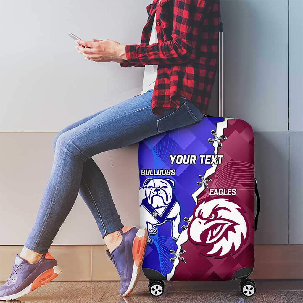 Personalised Bulldogs And Eagles Rugby Luggage Cover Dynamic Style