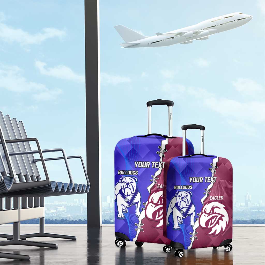 Personalised Bulldogs And Eagles Rugby Luggage Cover Dynamic Style
