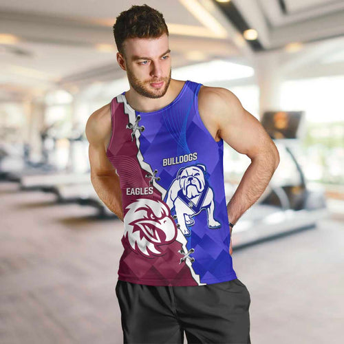 Personalised Bulldogs And Eagles Rugby Men Tank Top Dynamic Style
