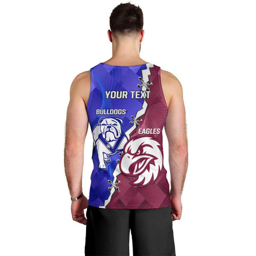 Personalised Bulldogs And Eagles Rugby Men Tank Top Dynamic Style