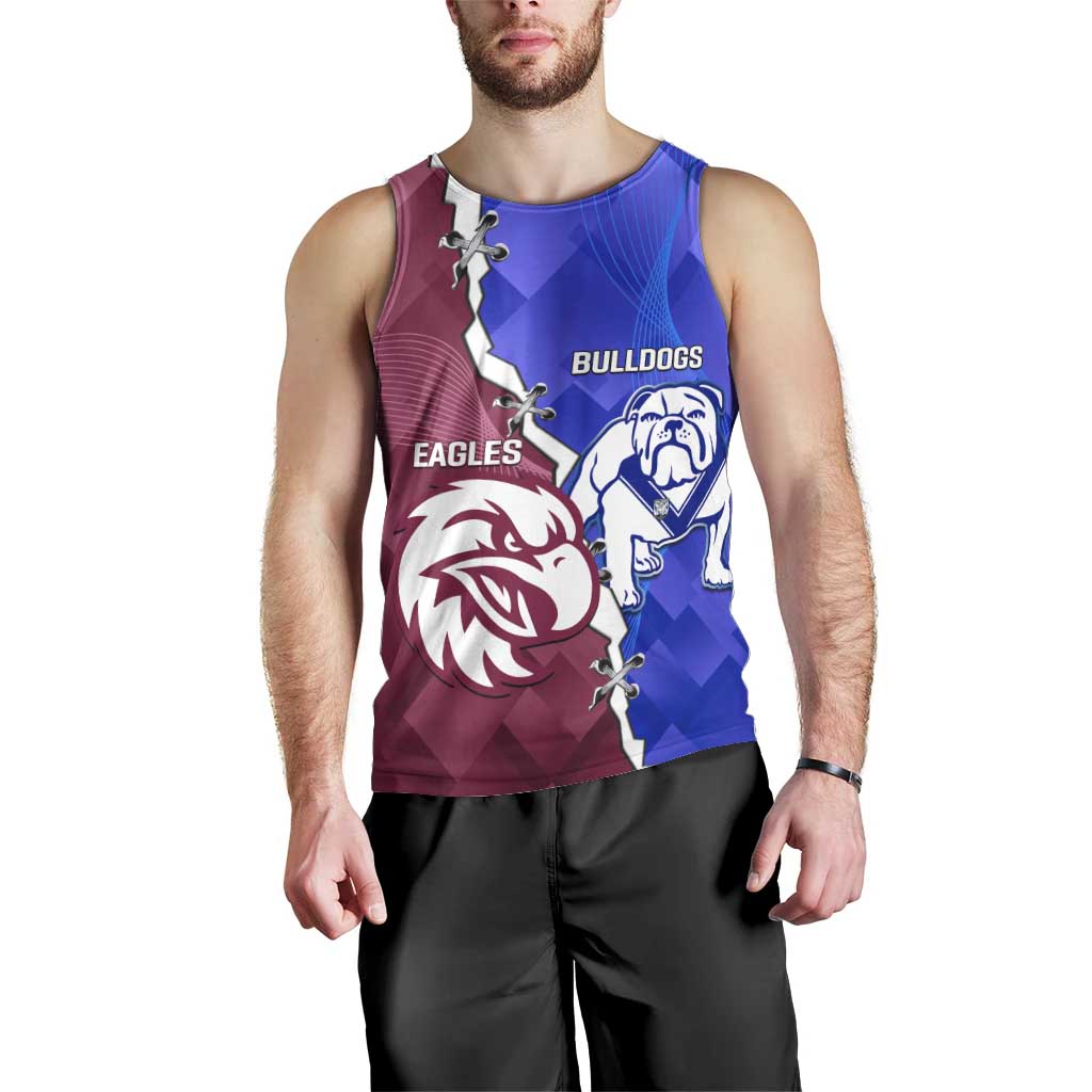 Personalised Bulldogs And Eagles Rugby Men Tank Top Dynamic Style