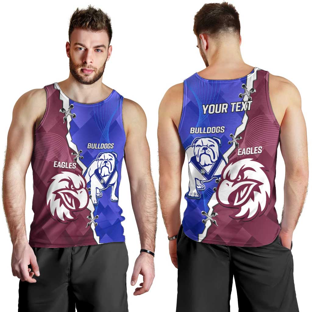Personalised Bulldogs And Eagles Rugby Men Tank Top Dynamic Style