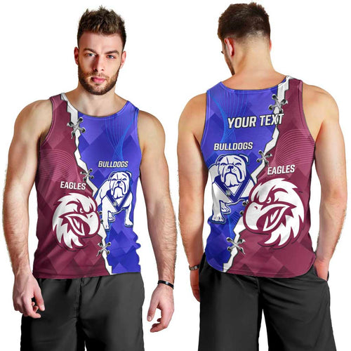 Personalised Bulldogs And Eagles Rugby Men Tank Top Dynamic Style