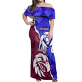 Personalised Bulldogs And Eagles Rugby Off Shoulder Maxi Dress Dynamic Style