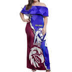 Personalised Bulldogs And Eagles Rugby Off Shoulder Maxi Dress Dynamic Style