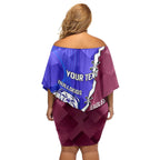 Personalised Bulldogs And Eagles Rugby Off Shoulder Short Dress Dynamic Style