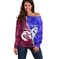 Personalised Bulldogs And Eagles Rugby Off Shoulder Sweater Dynamic Style