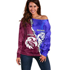 Personalised Bulldogs And Eagles Rugby Off Shoulder Sweater Dynamic Style