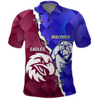 Personalised Bulldogs And Eagles Rugby Polo Shirt Dynamic Style