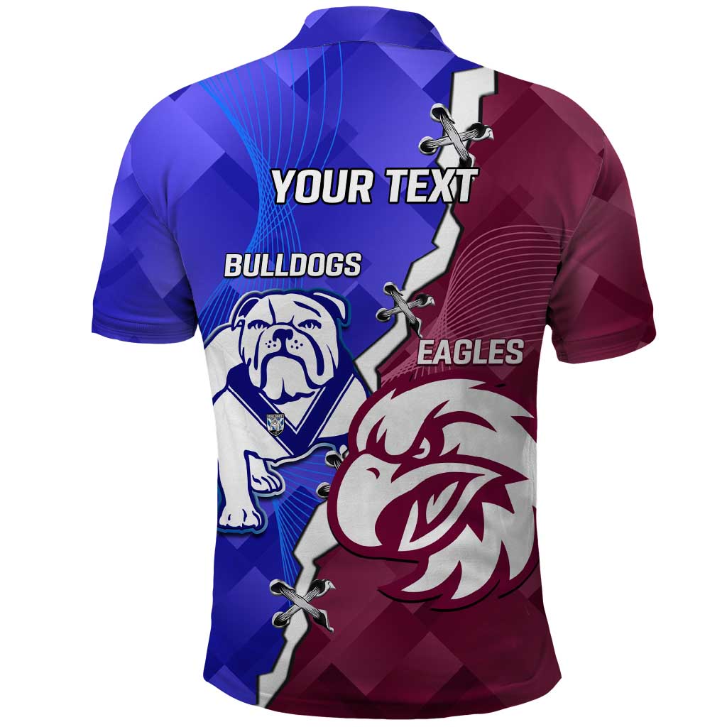 Personalised Bulldogs And Eagles Rugby Polo Shirt Dynamic Style