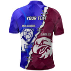 Personalised Bulldogs And Eagles Rugby Polo Shirt Dynamic Style