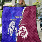 Personalised Bulldogs And Eagles Rugby Quilt Dynamic Style