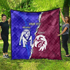 Personalised Bulldogs And Eagles Rugby Quilt Dynamic Style