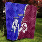 Personalised Bulldogs And Eagles Rugby Quilt Dynamic Style