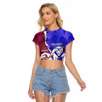 Personalised Bulldogs And Eagles Rugby Raglan Cropped T Shirt Dynamic Style