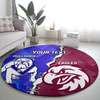 Personalised Bulldogs And Eagles Rugby Round Carpet Dynamic Style
